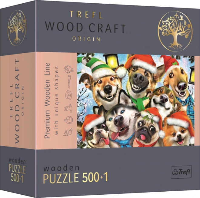 Holzpuzzle Origin Weihnachts-Hunde 501 Teile von TREFL