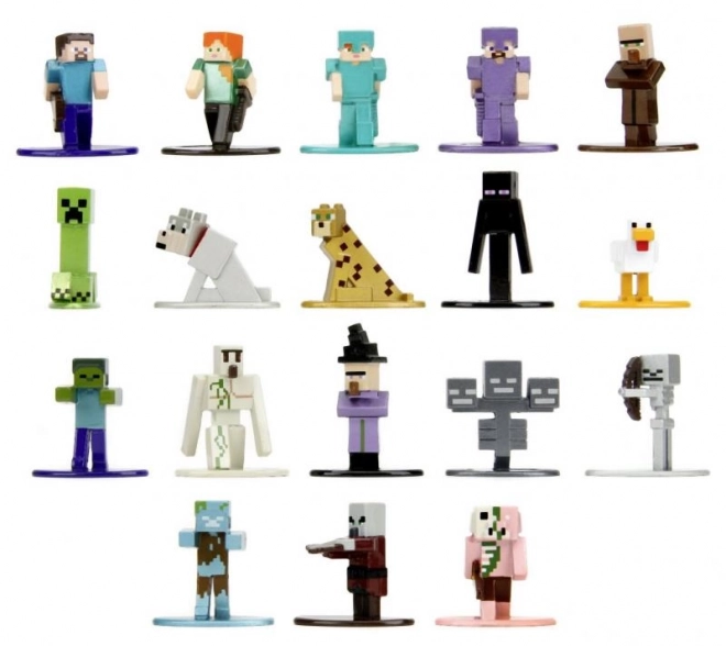 Minecraft Sammelfiguren aus Metall 18er-Set