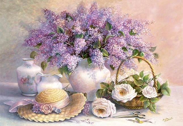 Castorland Puzzle Blumen - Flieder und Rosen 1000 Teile