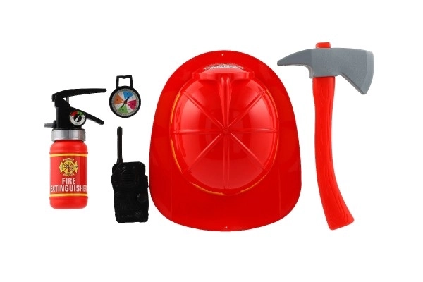 Feuerwehrset mit Helm und Wasserspritze