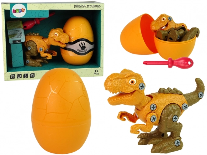 Tyrannosaurus Rex DIY Set mit Ei und Schraubenzieher Orange