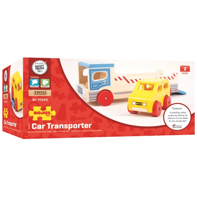 Bigjigs Toys Holz Abschleppwagen mit PKW