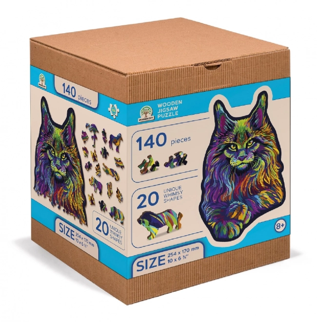 Holzpuzzle Regenbogen Wilde Katze 140 Teile