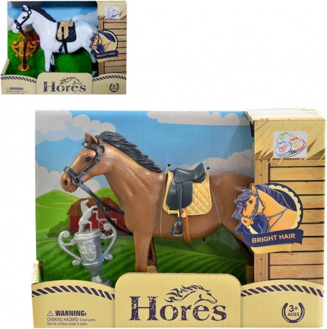 Pferd mit Zubehör 12 cm