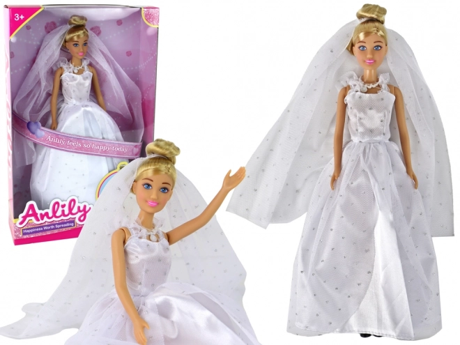 Anlily Brautpuppe mit weißem Hochzeitskleid