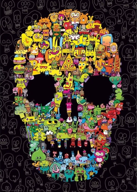 Puzzle mit 1.000 Teilen – Schädel voller Doodles