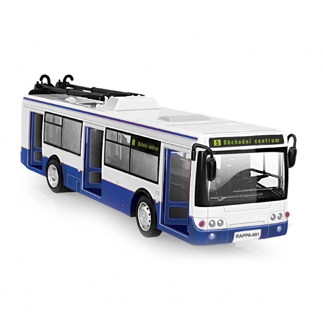 Trolleybus mit tschechischer Ansage 28 cm Blau