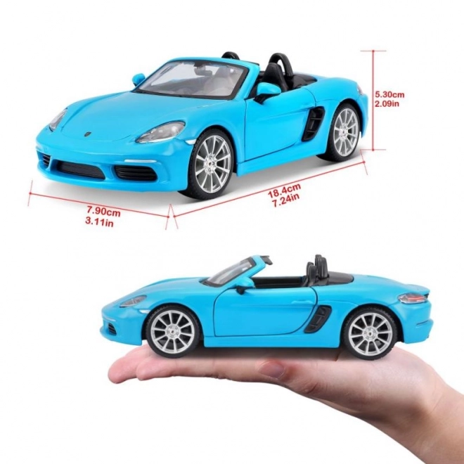 Bburago Porsche 718 Boxster Modellauto Blau