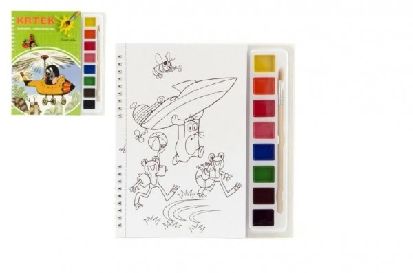 Malbuch Der Kleine Maulwurf mit Wasserfarben und Pinsel