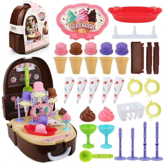 Woopie Eiscreme-Spielset mit Eiswagen und Rucksack