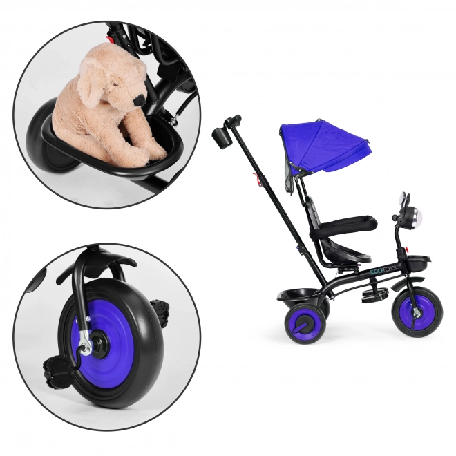 3-in-1 Dreirad Kinderwagen mit Drehbarem Sitz und Verdeck von ECOTOYS