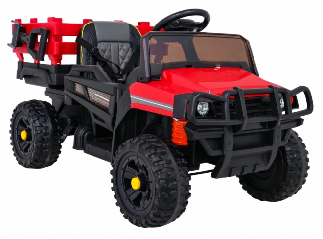 Kinder Bauernhof-Pick-up rot + Fernbedienung + Gepäckwagen + Schaufel + EVA + MP3 LED