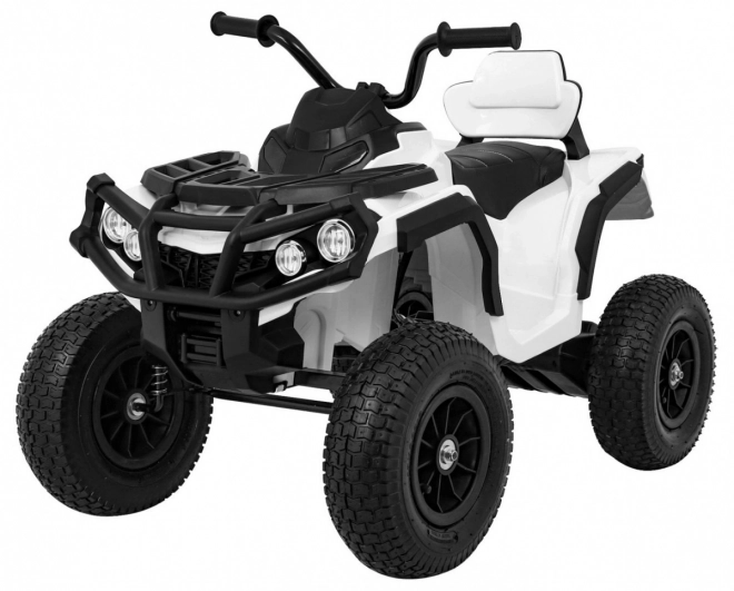 Kinderbatterie ATV Air Quad Weiß + aufblasbare Räder + Radio MP3 + kostenloser Start