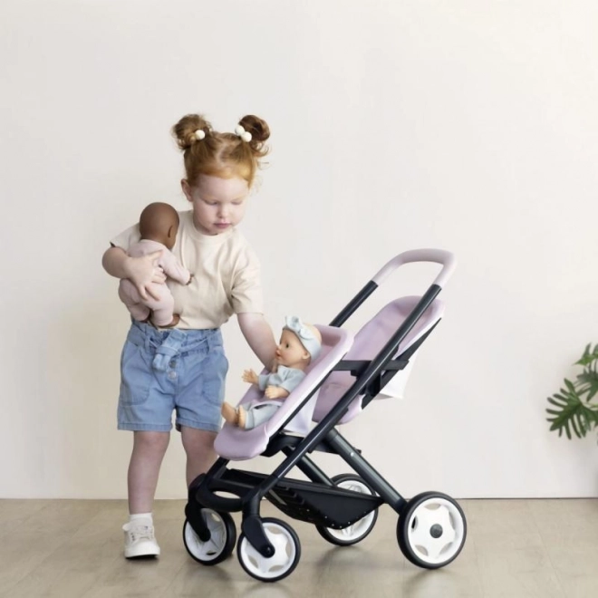 Sportwagen für Puppenzwillinge Maxi Cosi hellrosa