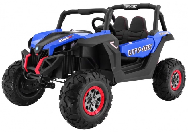 Buggy SuperStar pro Kinder Blau + MP4 + Allradantrieb 4x4 + Fernbedienung + Kofferraum + LED + Türschloss