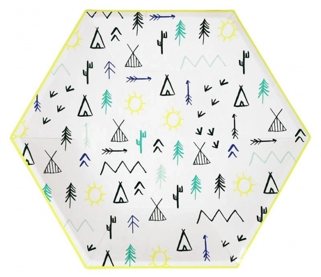 Papierteller Tipi Wald