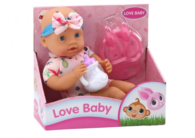Niedliches Babypuppe Set mit Flamingo-Outfit und Zubehör