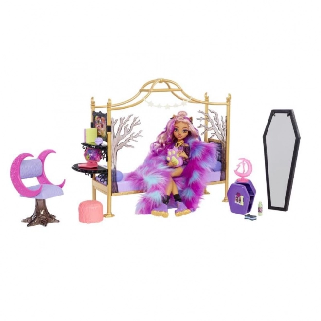 Möbelset Schlafzimmer Monster High Clawdeen Wolf mit Zubehör