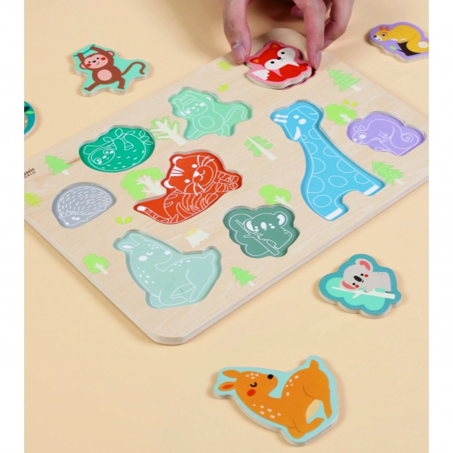 Holzpuzzle Tiere zuordnen