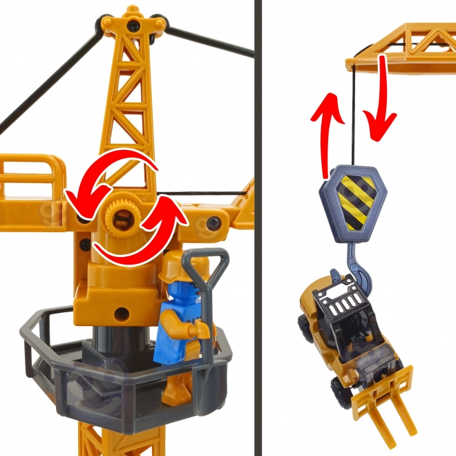 Woopie Baustellen-LKW 6 in 1 Set mit Kran und Fahrzeugen
