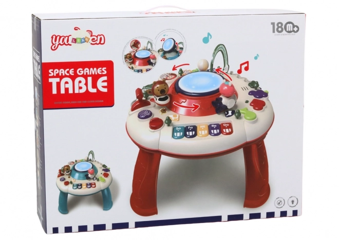 Interaktiver Lernspieltisch mit Piano und Trommel