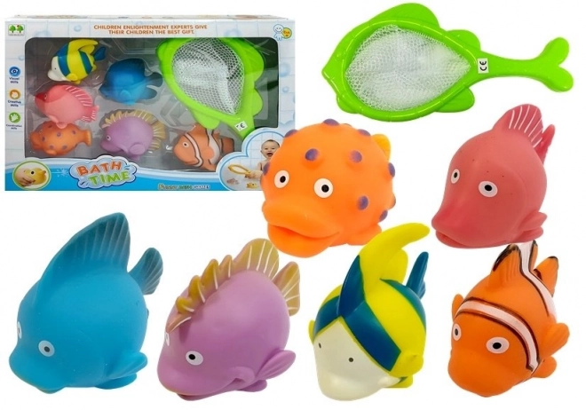 Badespielzeug-Set mit Wasserspritzenden Fischen