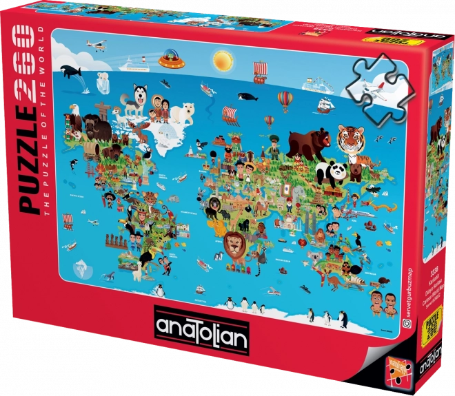 Anatolian Puzzle Cartoon-Weltkarte 260 Teile