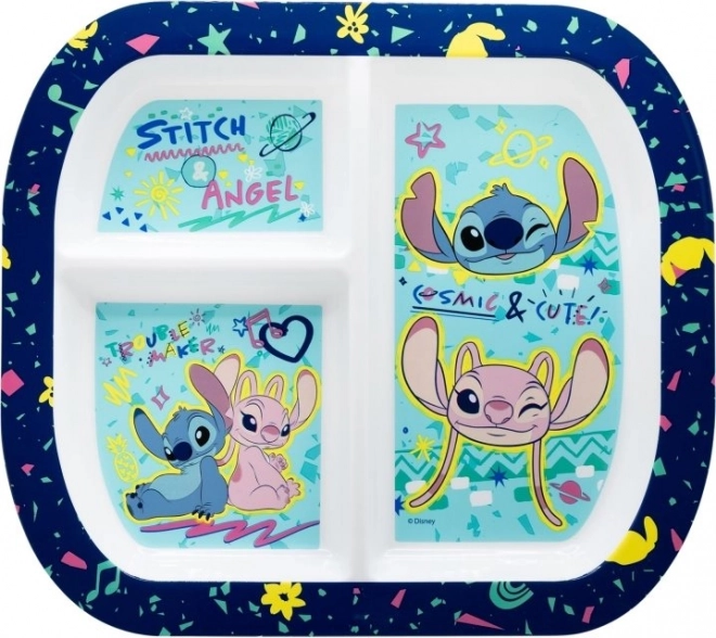 Rechteckiger Kinderteller mit Stitch-Motiv