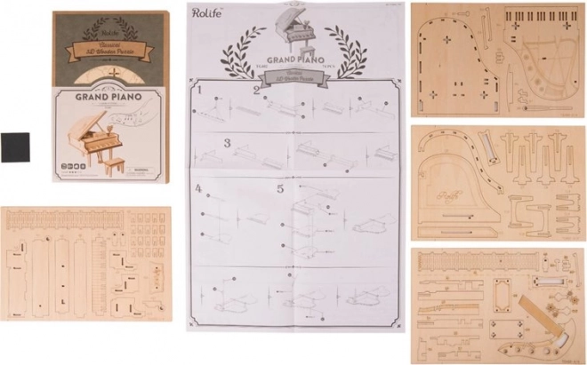 RoboTime Holz 3D Puzzle Großes Klavier