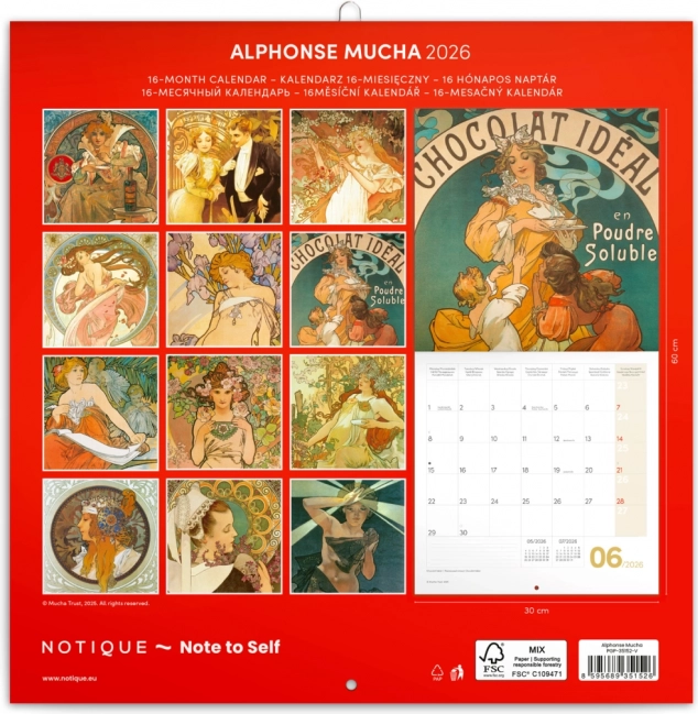 Notizkalender Alfons Mucha 2026