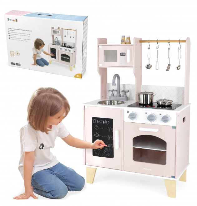Viga Polarb Holzspielküche mit Licht und Sound + Zubehör