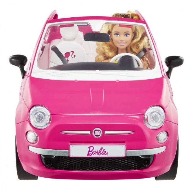 Barbie mit Fiat 500 Cabrio
