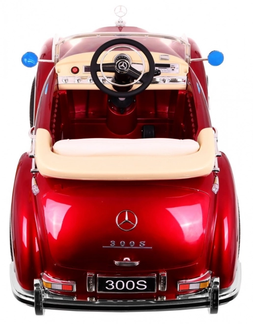 Mercedes Benz 300S Retro für Kinder roter Lack + Fernbedienung + EVA + langsamer Start + LED MP3