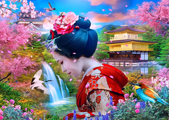 Puzzle Geisha im Garten 1000 Teile