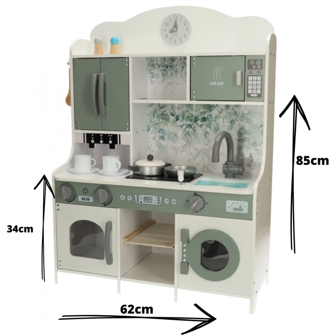 Holzküche Mdf Lulilo Saliko mit Espressomaschine