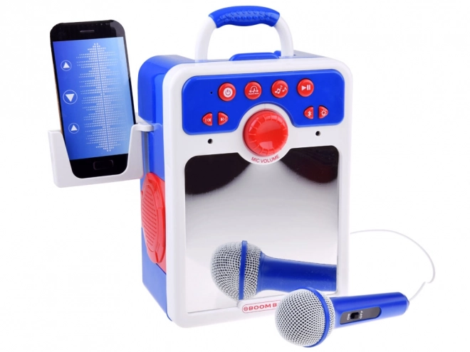 Blauer Kinder-Bluetooth-Boombox mit Mikrofon