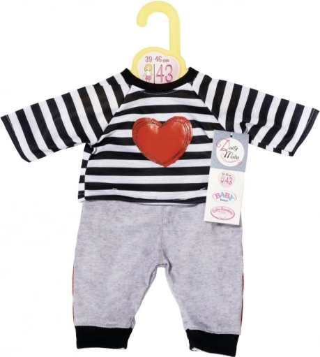 Dolly Moda gestreifter Trainingsanzug für Puppen 43 cm