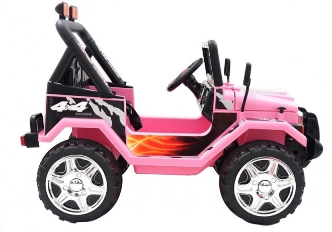 Schwarzes Akku-Geländewagen für Kinder – Rosa