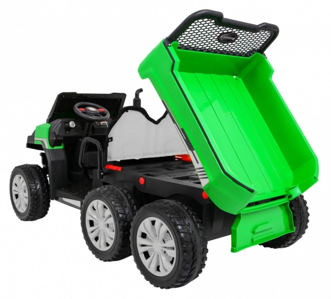 Bauernfahrzeug für 2 Kinder Grün + 4x4 + Fernsteuerung + Kipper + LED Audio