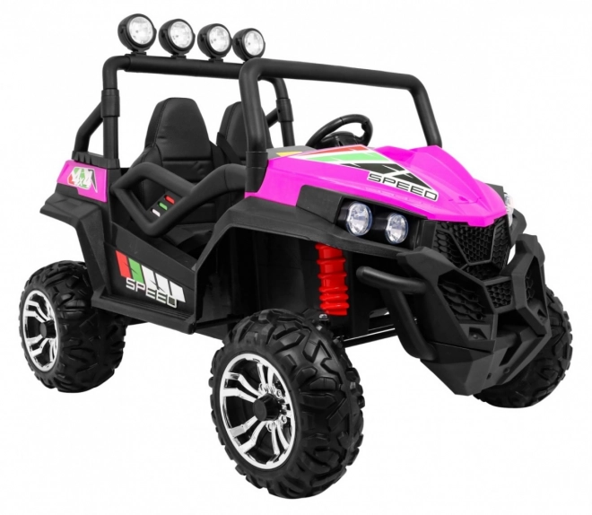 Kinder-Geländebuggy Grand Lift rosa + Allradantrieb + Fernbedienung + Gepäckträger + Radio MP3 + LED Leuchte