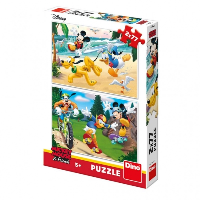 Puzzle Mickey Sports 2x77 Teile