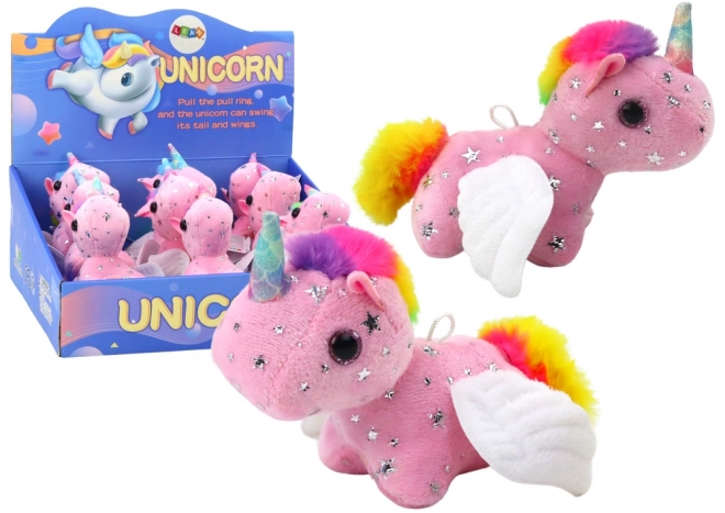 Plüsch Einhorn Pony Rosa Springend