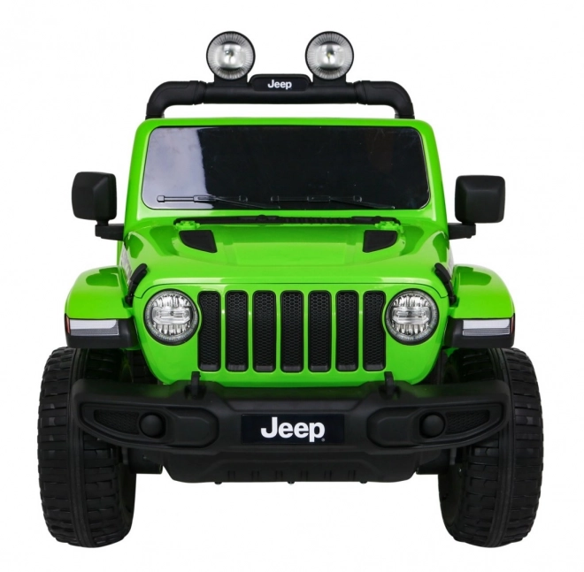 Jeep Wrangler Rubicon Batterie für Kinder Grün + Fernbedienung + MP3 LED Radio + EVA Räder
