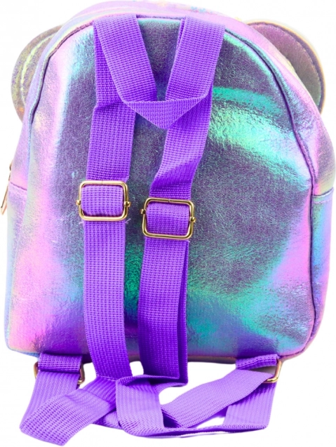 Kinder Rucksack mit Pailletten und Mausohren lila 22 cm 3L