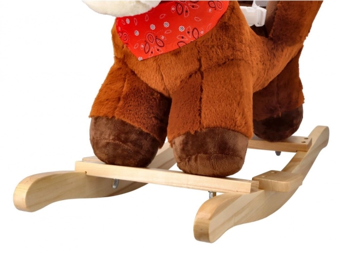 Braunes Schaukelpferd mit Sitz
