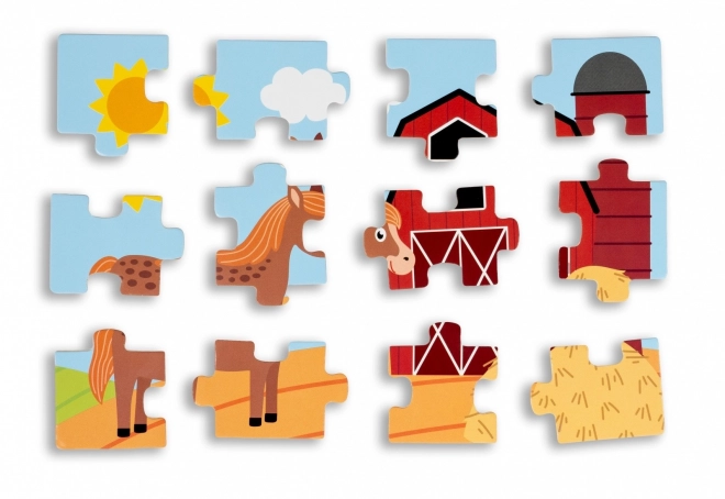 Holzpuzzle - Leben auf dem Land