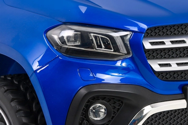 Mercedes Benz Klasse X für Kinder Blaue Farbe + Fernbedienung + 4x4 + MP4 + Gepäckträger + EVA