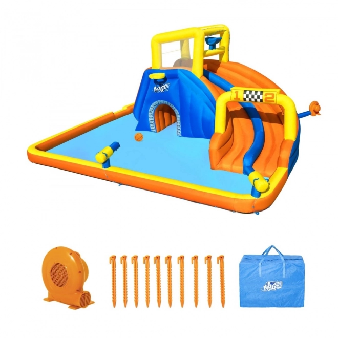 Wasservergnügungspark BESTWAY für Kinder 5+ Rutsche + Basketballkorb + Tunnel + Dusche