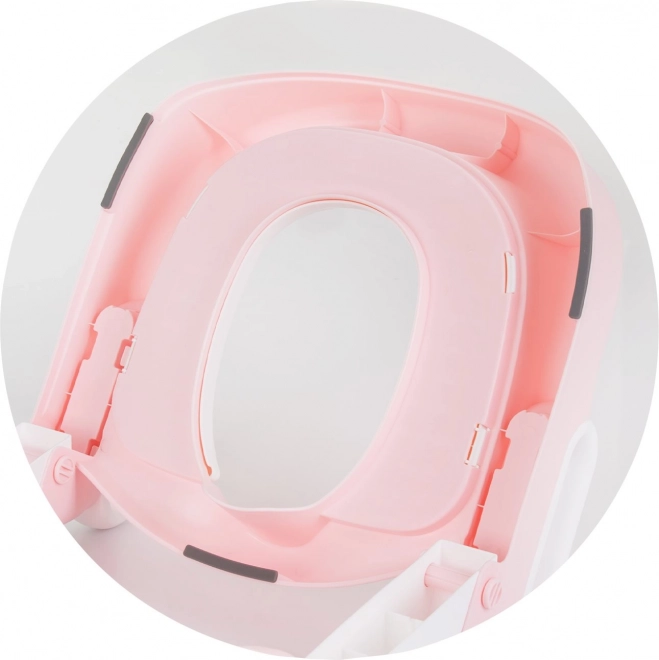 Kindertoilettensitz mit Leiter Skippy Pink