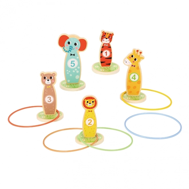 Tooky Toy Holzgeschicklichkeitsspiel Tierwurf